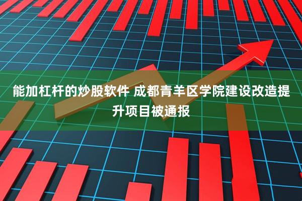 能加杠杆的炒股软件 成都青羊区学院建设改造提升项目被通报